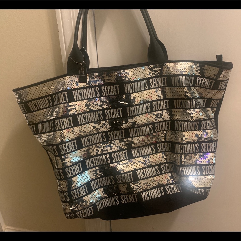 Victoria secret black sequins bag